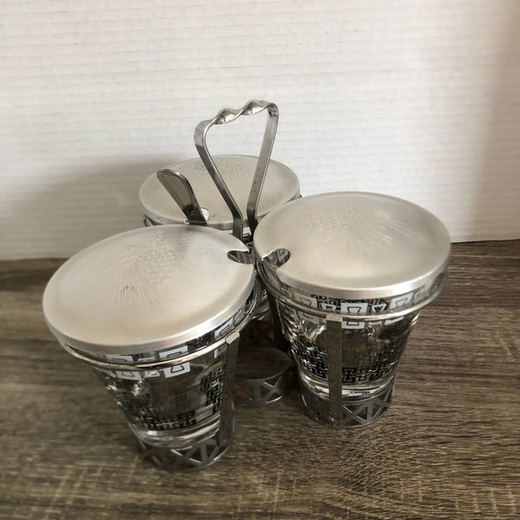 Vtg Dominion Glass Atomic Serving Set - Picture 4 of 13